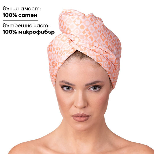 Кърпа за коса от сатен и микрофибър - Touch Treat