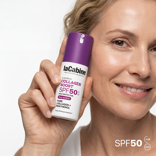 Стягащ крем-флуид за лице слънцезащита SPF50 с колаген и пантенол 30 мл