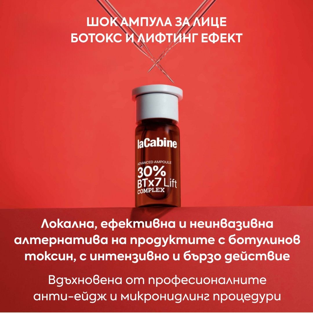 Шок ампули за лице с ботокс и лифтинг ефект със 7 вида пептида и био спикули 10 бр. х 2 мл - laCabine