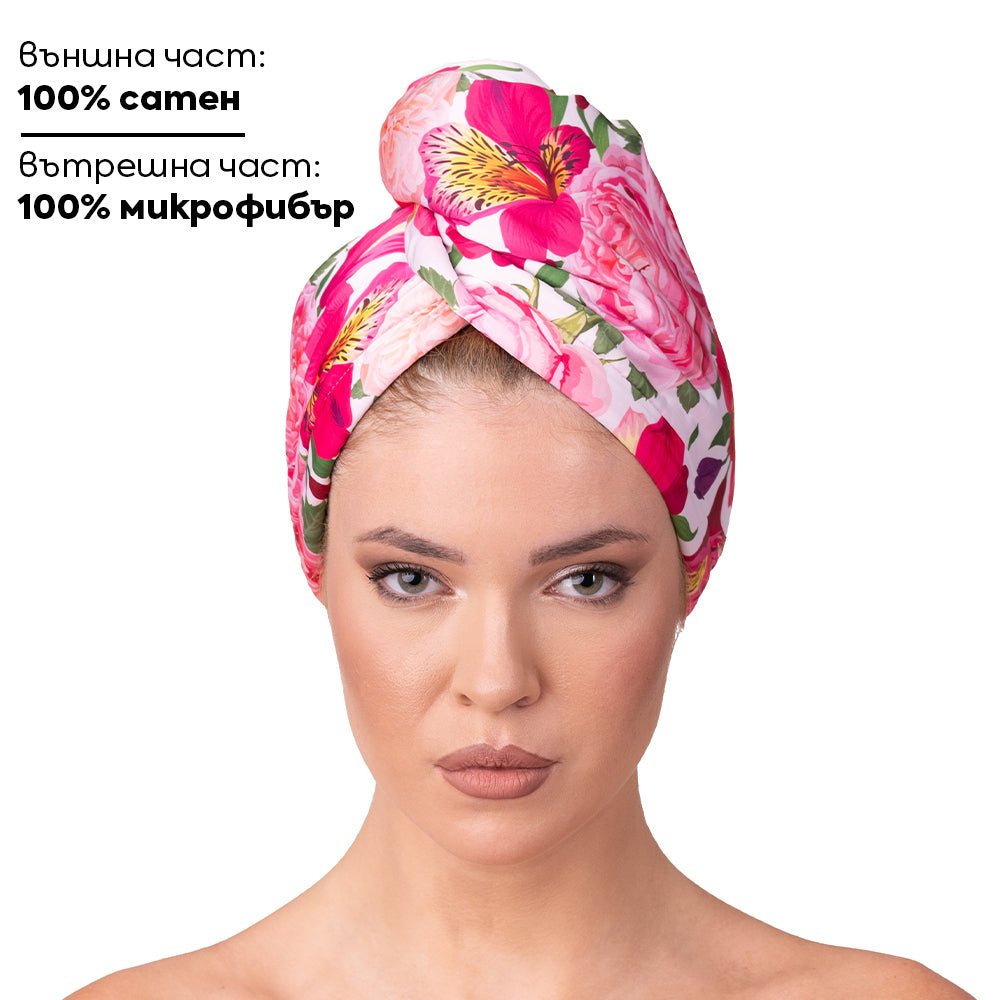 Кърпа за коса от сатен и микрофибър - Touch Treat