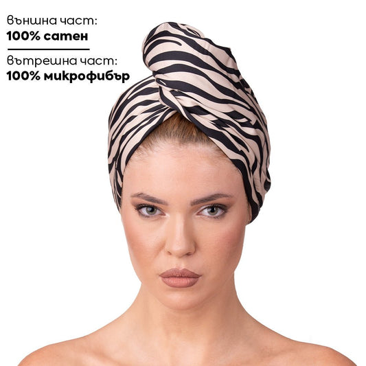 Кърпа за коса от сатен и микрофибър - Touch Treat