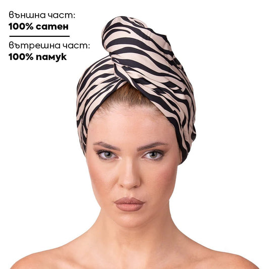 Кърпа за коса от сатен и памук - Touch Treat