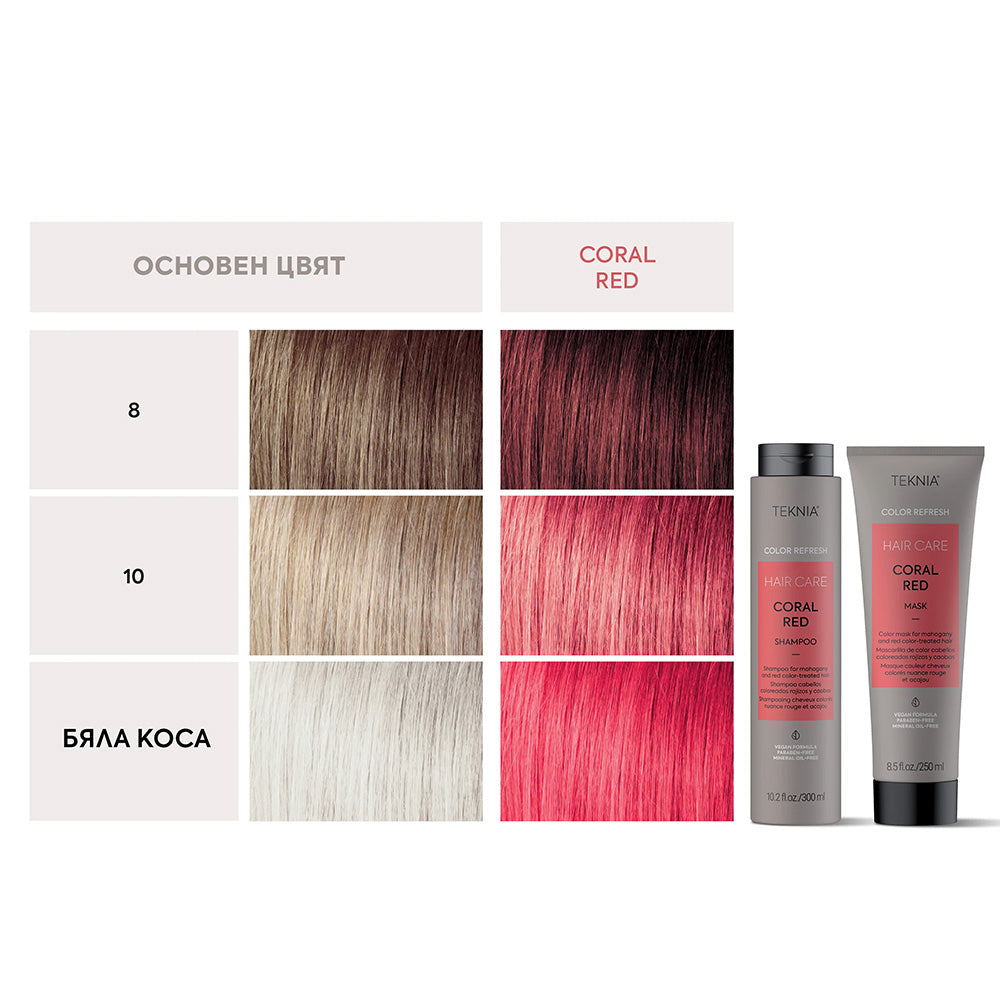 Оцветяваща маска за коса в червени тонове 250 мл